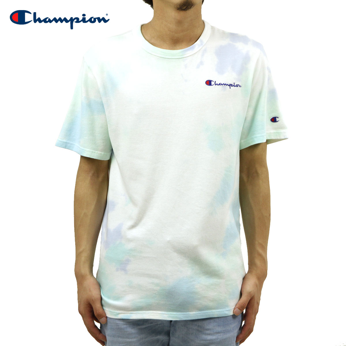 ԥ T   CHAMPION ȾµT T CLOUD DYE SHORT SLEEVE TEE T5872549724 Z2S BLUE/GREEN AA4B B1C C1D D1E E01F