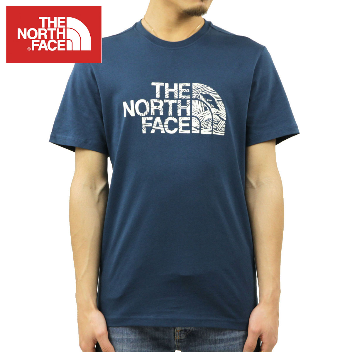 �Ρ����ե����� T����� ��� ������ THE NORTH FACE ȾµT����� ���� SHORT SLEEVE WOODCUT DOME TEE NF0A827H MONTEREY BLUE A14B B1C C1D D1E E06F
