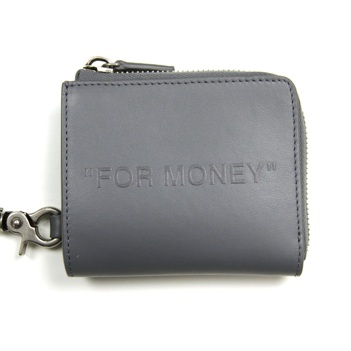 եۥ磻   ǥ  OFF-WHITE 󥱡  ߥ˥ դ DEBOSSED QUOTE CHAIN WALLET GREY GREY OMNC021F21LEA0010909 AB3B B3C C3D D3E E02F