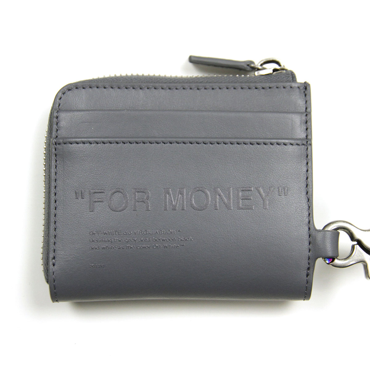 եۥ磻   ǥ  OFF-WHITE 󥱡  ߥ˥ դ DEBOSSED QUOTE CHAIN WALLET GREY GREY OMNC021F21LEA0010909 AB3B B3C C3D D3E E02F