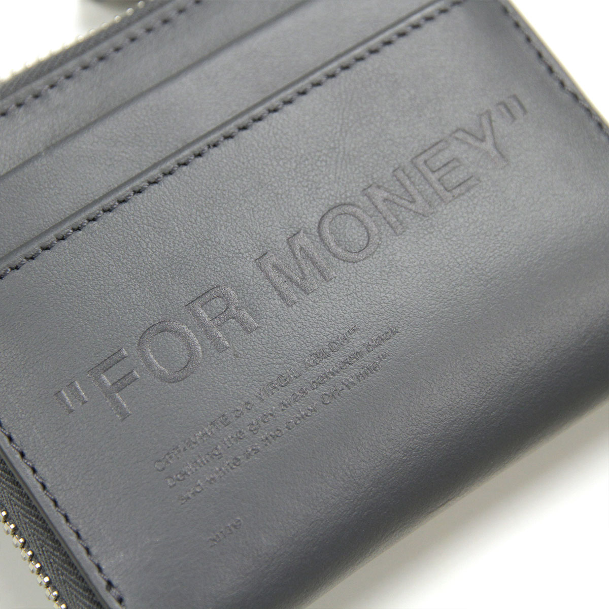 եۥ磻   ǥ  OFF-WHITE 󥱡  ߥ˥ դ DEBOSSED QUOTE CHAIN WALLET GREY GREY OMNC021F21LEA0010909 AB3B B3C C3D D3E E02F