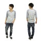 �̡��ǥ��������� Nudie Jeans ��������Ź ��� ��ʬT����� Quarter Sleeve Tee WHITE-BLUE A62B B1C C1D D1E E01F