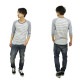 ̡ǥ Nudie Jeans Ź  ʬT Quarter Sleeve Tee WHITE-BLUE A62B B1C C1D D1E E01F