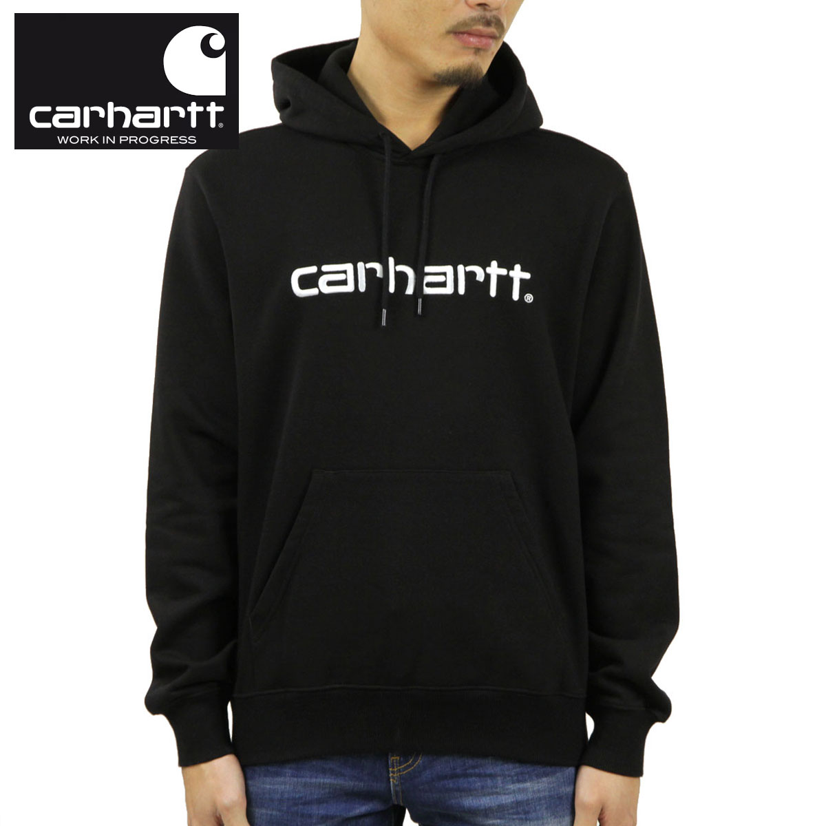 �����ϡ��� �ѡ����� ��� ������ CARHARTT WIP �������åȥץ륪���С��ѡ����� HOODED CARHARTT SWEATSHIRT BLACK / WHITE I027093 AB0B B1C C1D D5E E13F