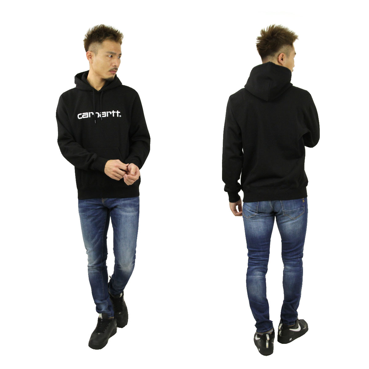 �����ϡ��� �ѡ����� ��� ������ CARHARTT WIP �������åȥץ륪���С��ѡ����� HOODED CARHARTT SWEATSHIRT BLACK / WHITE I027093 AB0B B1C C1D D5E E13F