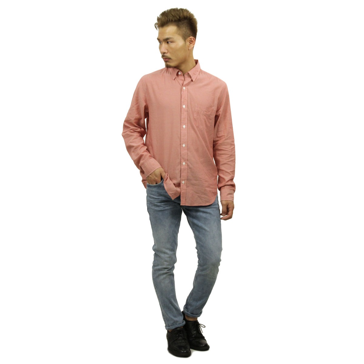 ���������롼 ����� ��� ������ J.CREW Ĺµ����� ��������  SLIM LIGHTWEIGHT CHAMBRAY SHIRT ORANGE A38B B1C C1D D6E E10F