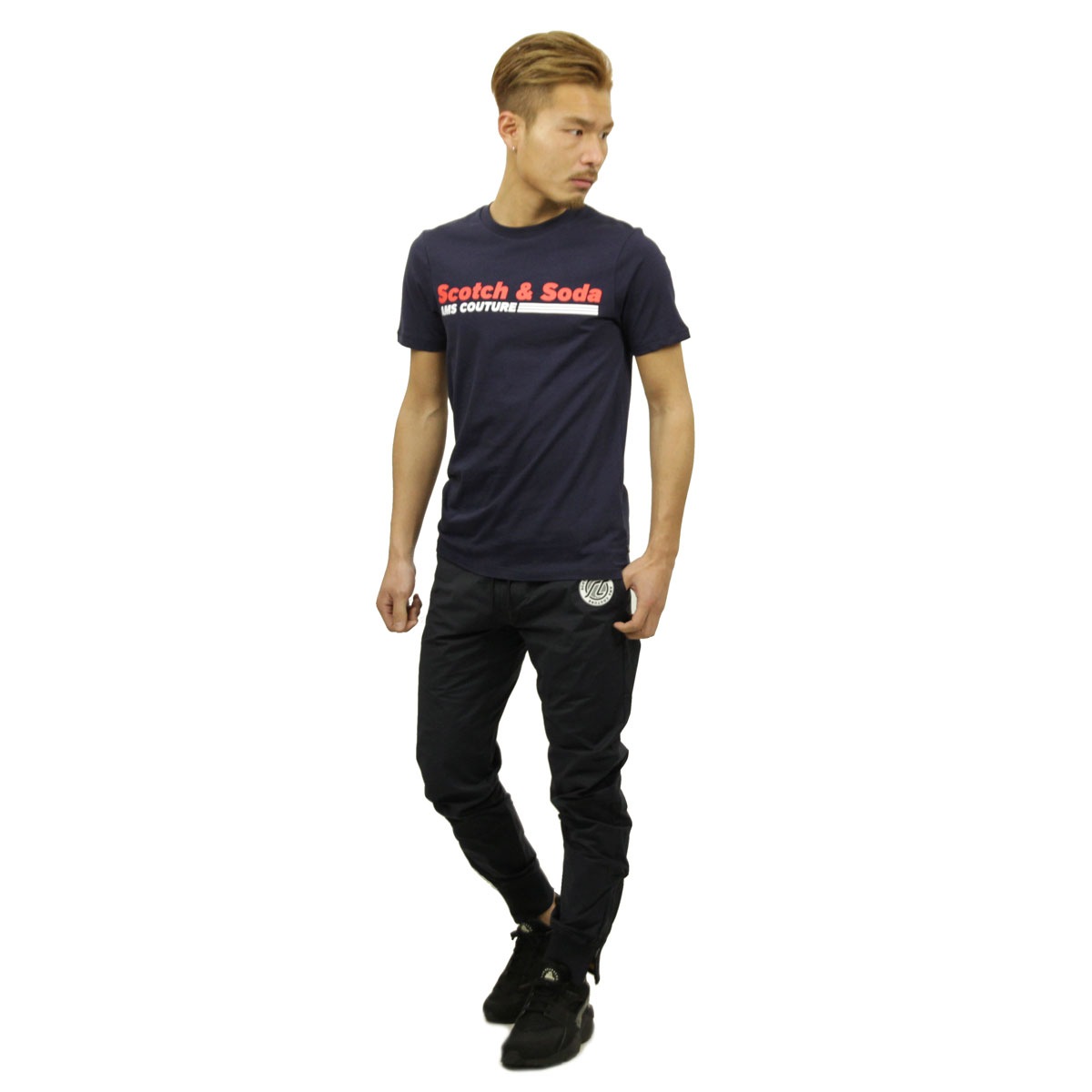 �����å�����ɥ����� SCOTCH��SODA ��������Ź ��� ���롼�ͥå� Ⱦµ����T����� SPORTY LOGO ARTWORK CREWNECK TEE 149030 0002 NIGHT A39B B1C C1D D1E E06F