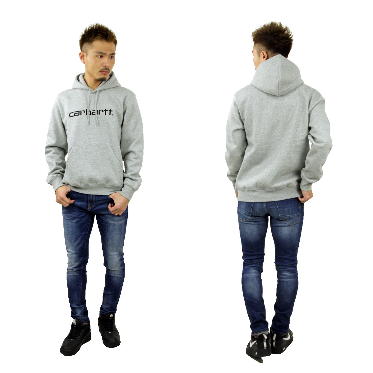 �����ϡ��� �ѡ����� ��� ������ CARHARTT WIP �������åȥץ륪���С��ѡ����� HOODED CARHARTT SWEATSHIRT GREY HEATHER / BLACK I027093 AB0B B1C C1D D5E E02F