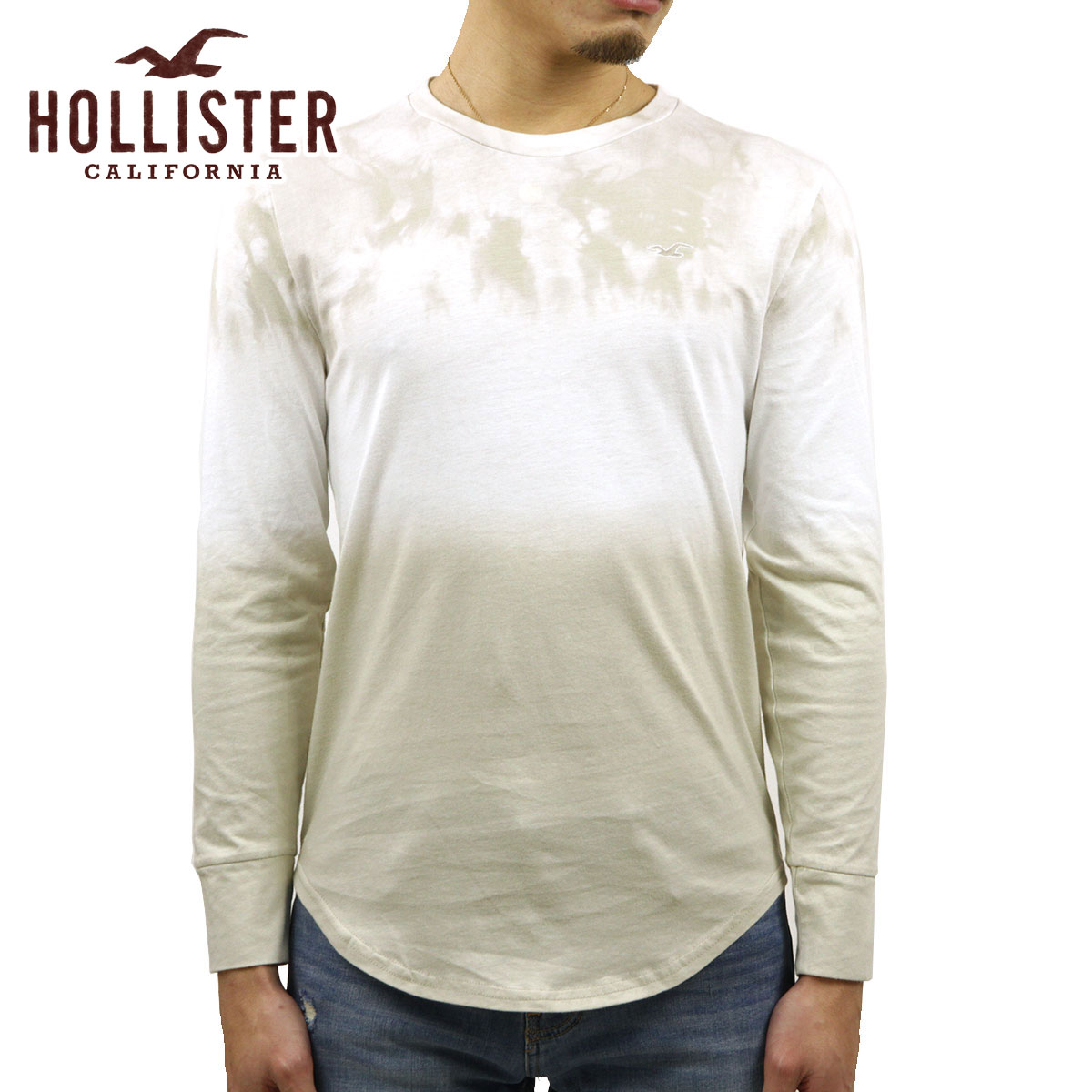 �ۥꥹ���� ����T ��� ������ HOLLISTER ĹµT����� ���롼�ͥå�T����� ���������ԥ���� Tie-Dye Curved Hem T-Shirt 324-368-0689-406