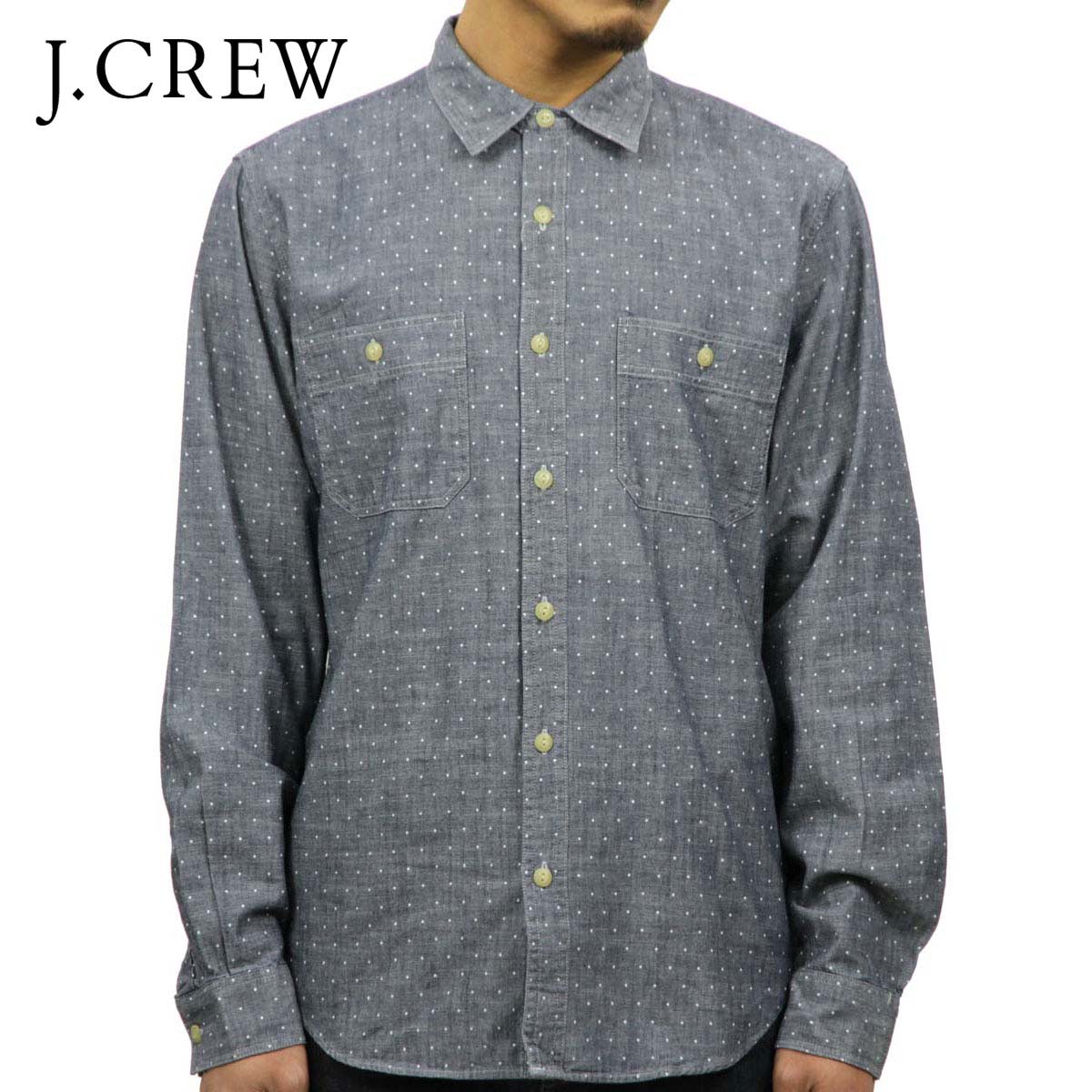 ���������롼 J.CREW ������ ��� Ĺµ�����֥졼����� Dot Chambray Shirts 03833 A38B B1C C1D D6E E06F