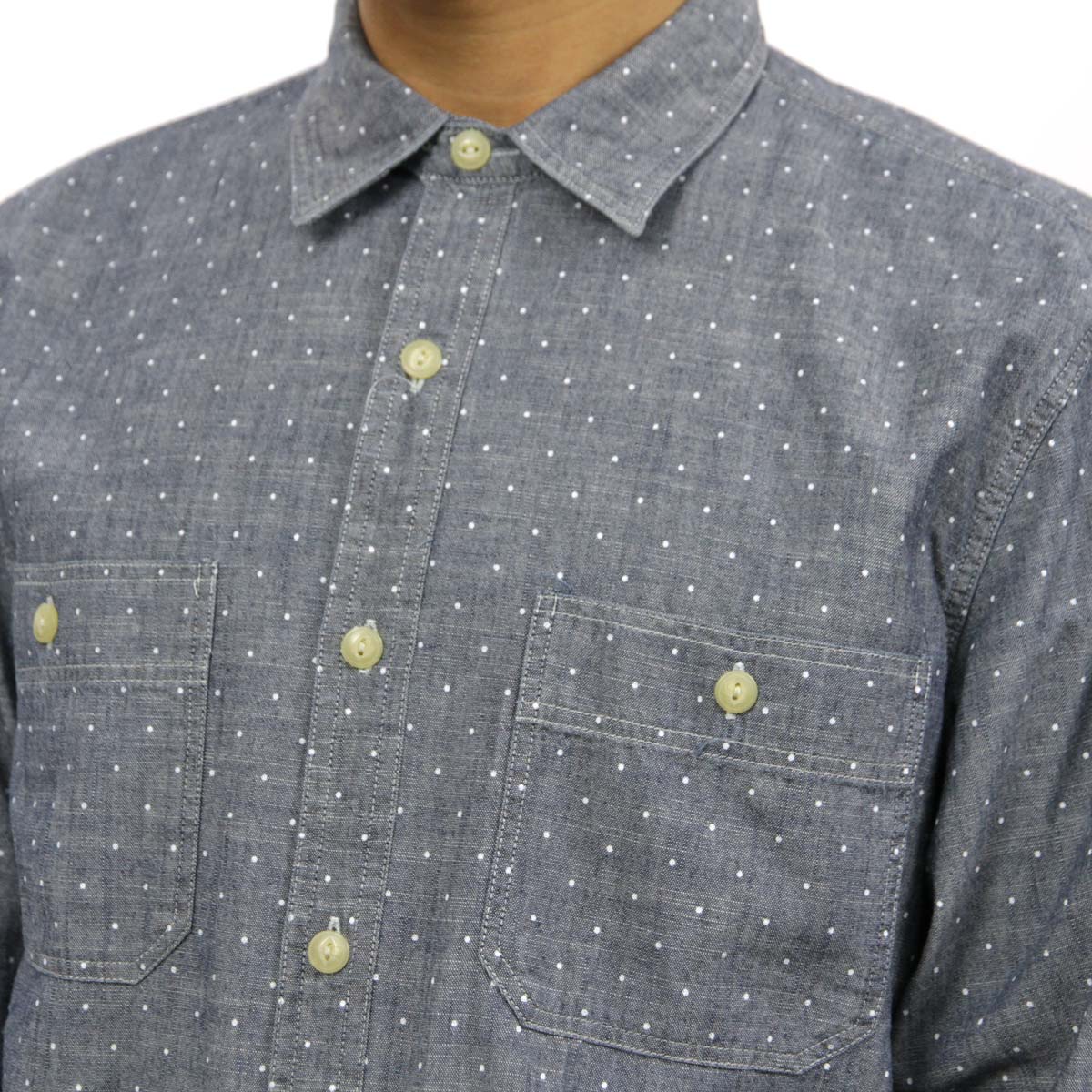���������롼 J.CREW ������ ��� Ĺµ�����֥졼����� Dot Chambray Shirts 03833 A38B B1C C1D D6E E06F