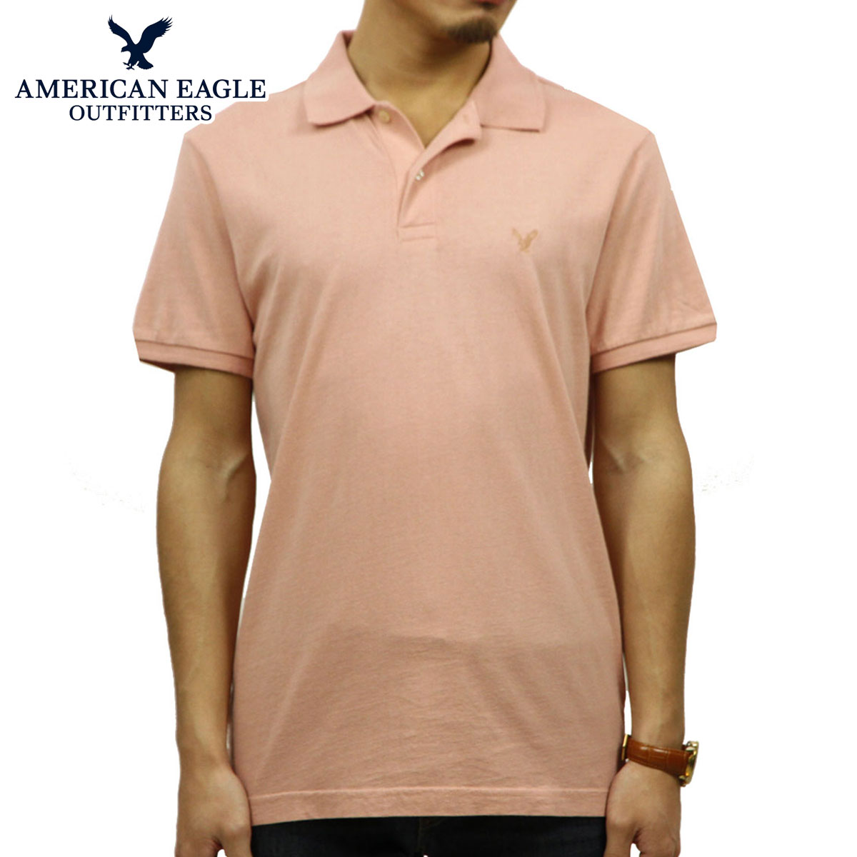 ꥫ󥤡 AMERICAN EAGLE   ݥȥ Ⱦµݥ AE Logo Jersey Polo Shirt 1165-8851-823 A04B B1C C1D D3E E11F