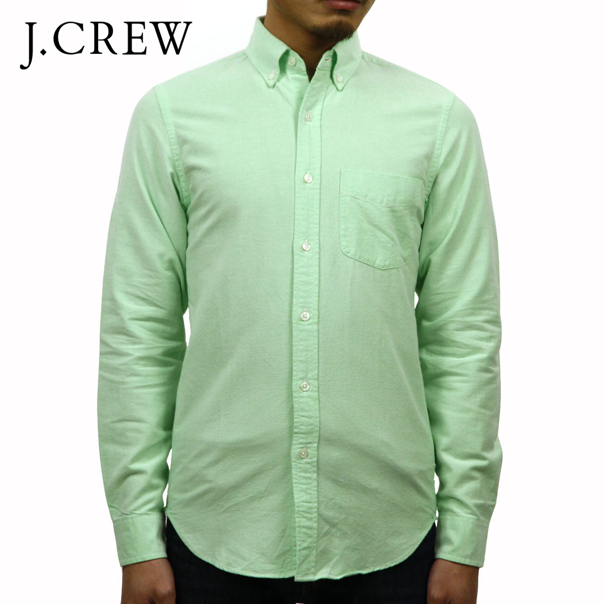 ���������롼 ����� ��� ������ J.CREW Ĺµ����� �ܥ�������󥷥��  VINTAGE OXFORD SHIRT IN SOLID LIME A38B B1C C1D D6E E08F
