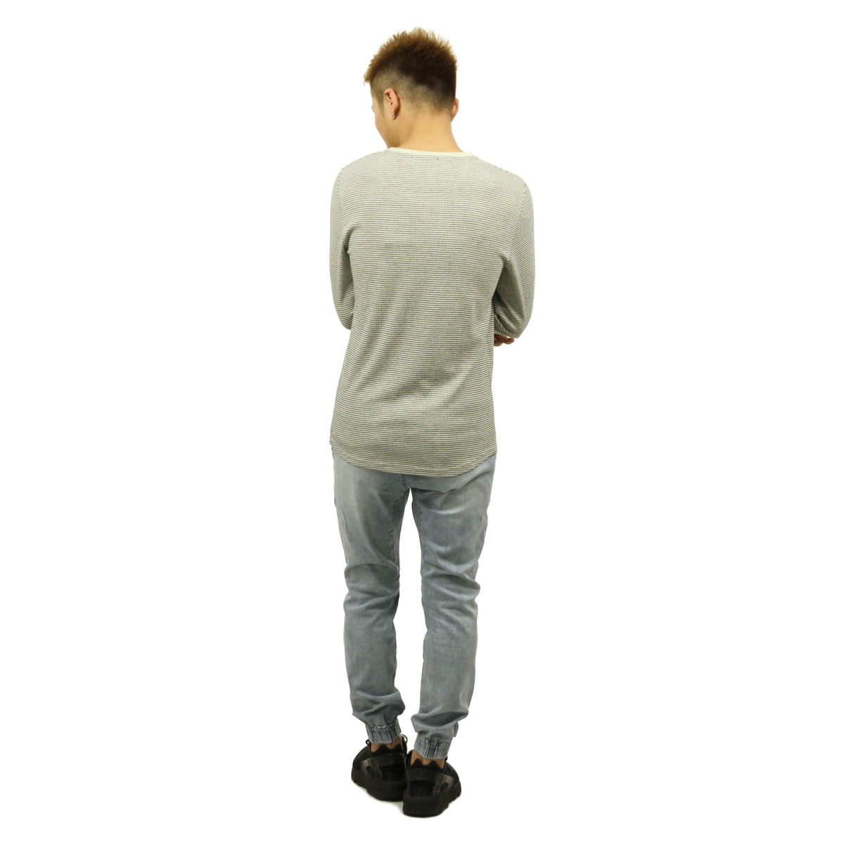 �Ρ��������� ����T ��� ��������Ź NO EXCESS ĹµT����� R-NECK MELANGE STRIPE LONG SLEEVE TEE 120702 168 MILK
