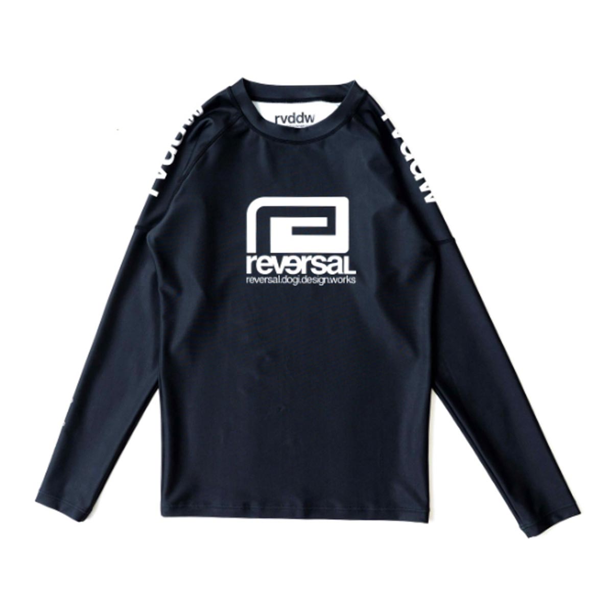 ��С����� REVERSAL ��������Ź ��� ���롼�ͥå� Ĺµ��å��奬���� BASIC BIG MARK LONG RASH GUARD rvbs075 BK BLACK A06B B1C C1D D2E E13F