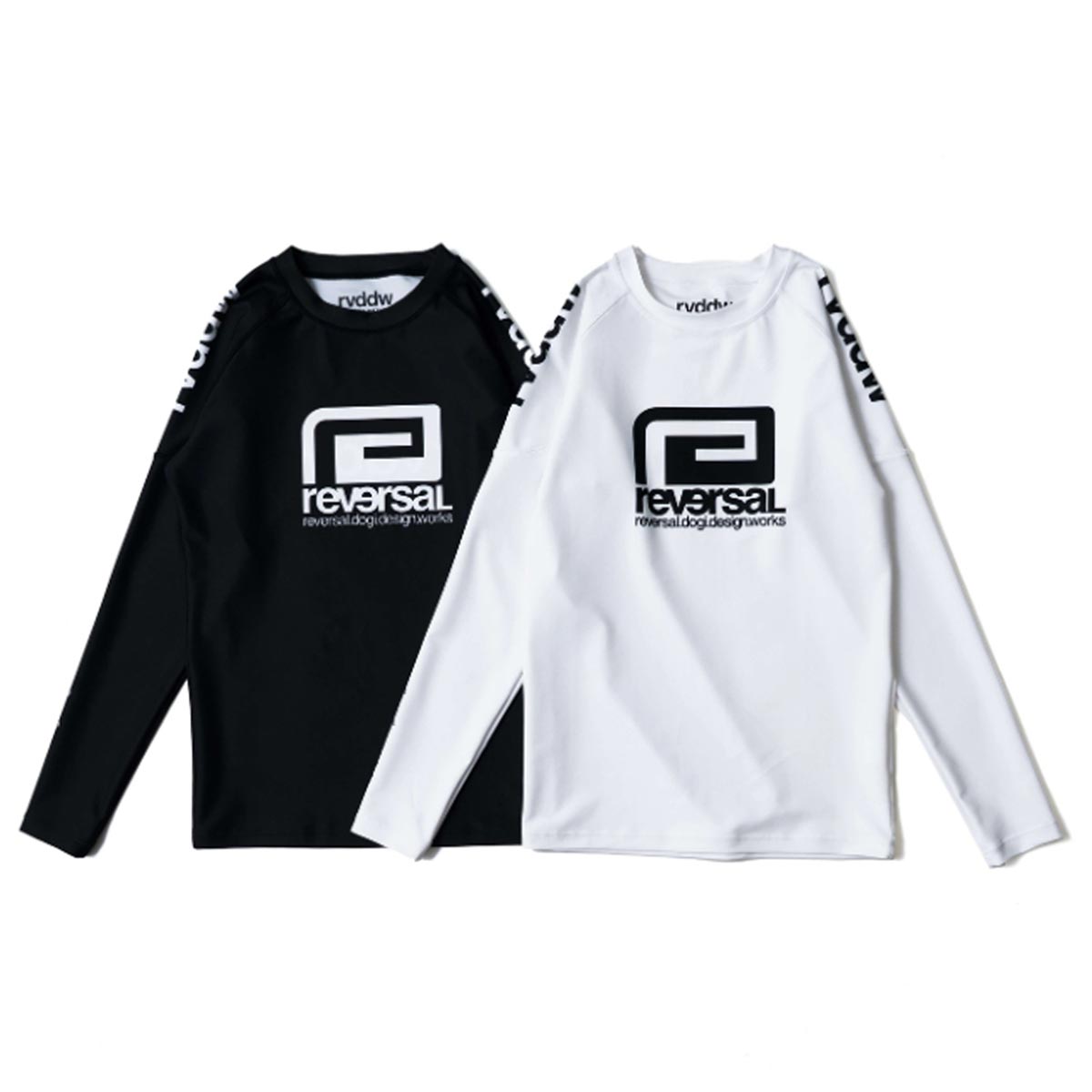 ��С����� REVERSAL ��������Ź ��� ���롼�ͥå� Ĺµ��å��奬���� BASIC BIG MARK LONG RASH GUARD rvbs075 BK BLACK A06B B1C C1D D2E E13F