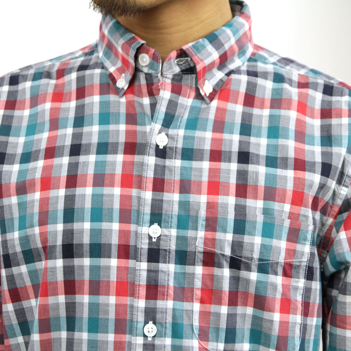 ����ꥫ�󥤡����� AMERICAN EAGLE ������ ��� Ĺµ �ܥ�������󥷥�� AE PLAID POPLIN BUTTON-DOWN SHIRT 0153-1272-900 A04B B1C C1D D6E E11F