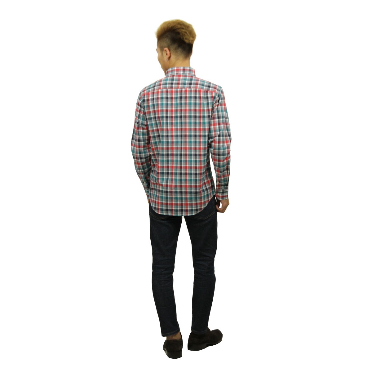 ����ꥫ�󥤡����� AMERICAN EAGLE ������ ��� Ĺµ �ܥ�������󥷥�� AE PLAID POPLIN BUTTON-DOWN SHIRT 0153-1272-900 A04B B1C C1D D6E E11F