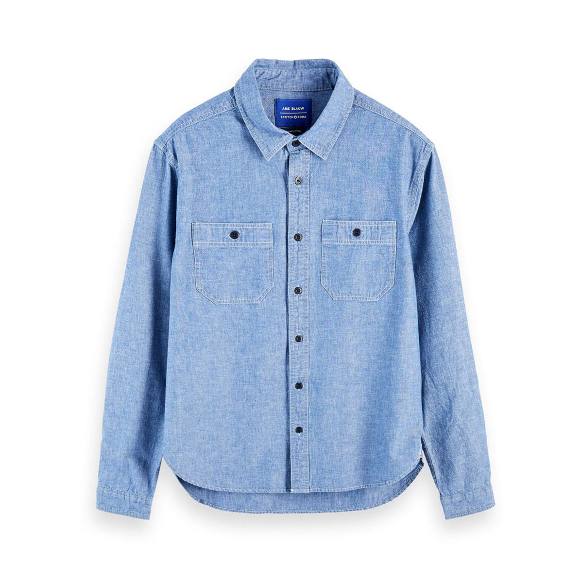 �����å�����ɥ����� ����� ��� ��������Ź SCOTCH��SODA Ĺµ����� �����֥졼����� AMS BLAUW ORGANIC COTTON CHAMBRAY WORK WEAR SHIRT D 157380 0089 21415 74 INDIGO A39B B1C C1D D6E E07F