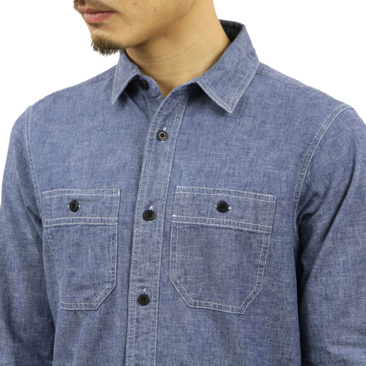 �����å�����ɥ����� ����� ��� ��������Ź SCOTCH��SODA Ĺµ����� �����֥졼����� AMS BLAUW ORGANIC COTTON CHAMBRAY WORK WEAR SHIRT D 157380 0089 21415 74 INDIGO A39B B1C C1D D6E E07F