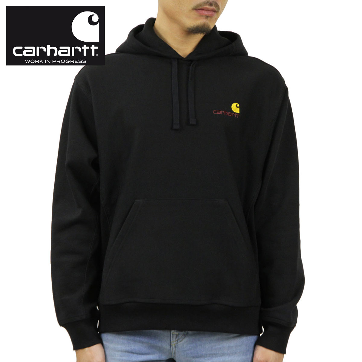 �����ϡ��� �ѡ����� ��� ������ CARHARTT WIP �������åȥץ륪���С��ѡ����� HOODED AMERICAN SCRIPT SWEATSHIRT BLACK I028279 89XX AB0B B1C C1D D5E E13F