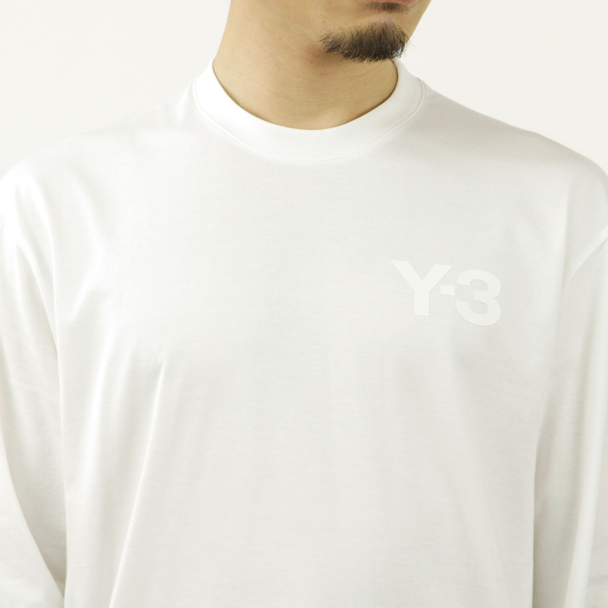 磻꡼ T  Ź Y-3 ȥåץ 롼ͥå Ĺµ T  M CLASSIC CHEST LOGO LONG SLEEVE TEE FN3362 WHITE A51B B1C C1D D2E E01F