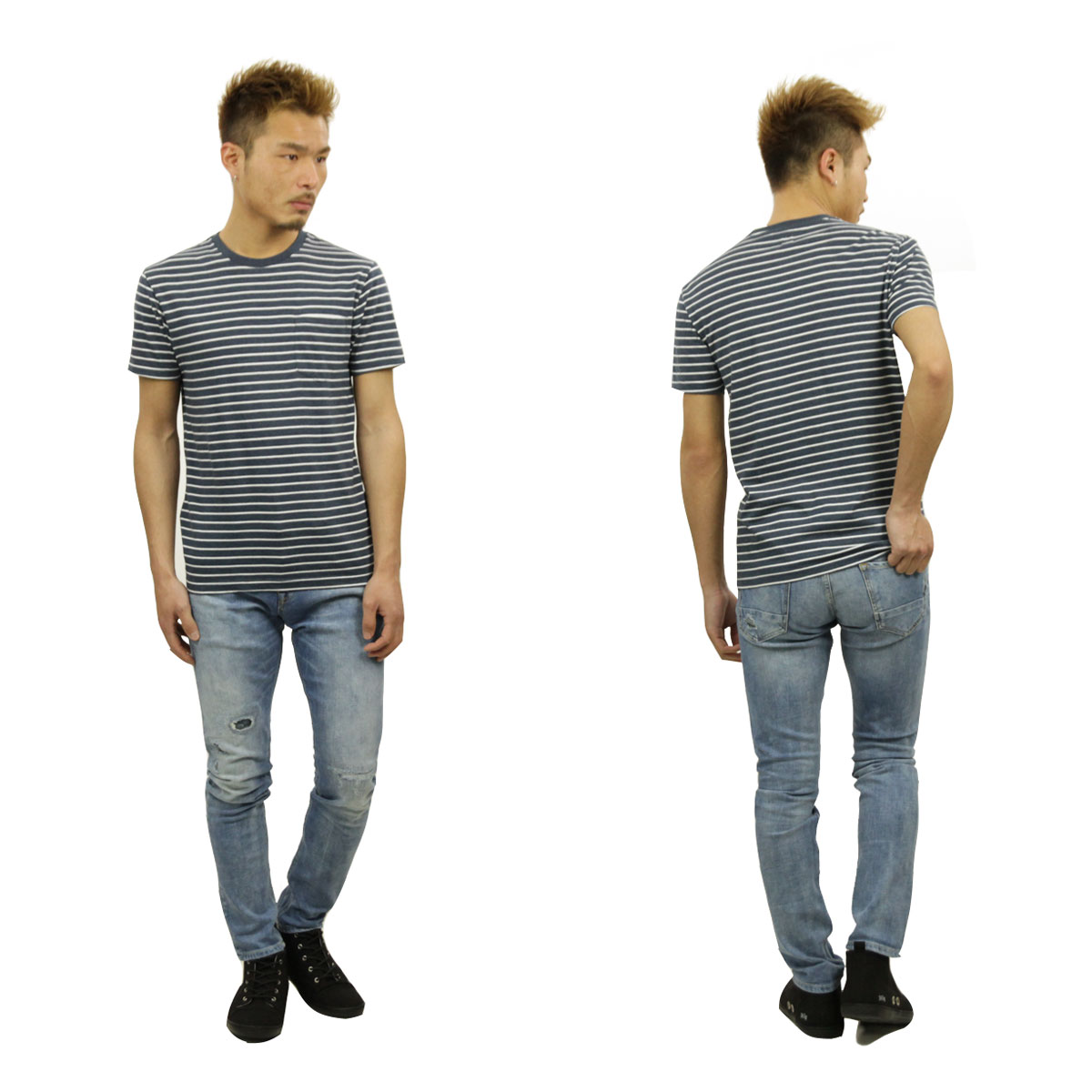 ���������롼 T����� ������ J.CREW ȾµT�����  SLIM HEATHERED POCKET TEE IN STRIPE 02796 A38B B1C C1D D1E E06F