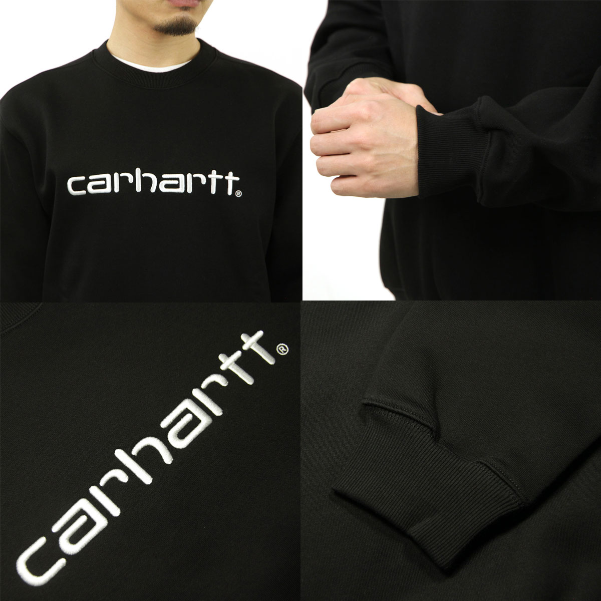 �����ϡ��� ��� �������å� ������ CARHARTT WIP �ȥ졼�ʡ� ���롼�ͥå� ���� CARHARTT SWEATSHIRT BLACK / WHITE I030546 0D2XX AB0B B1C C1D D5E E13F