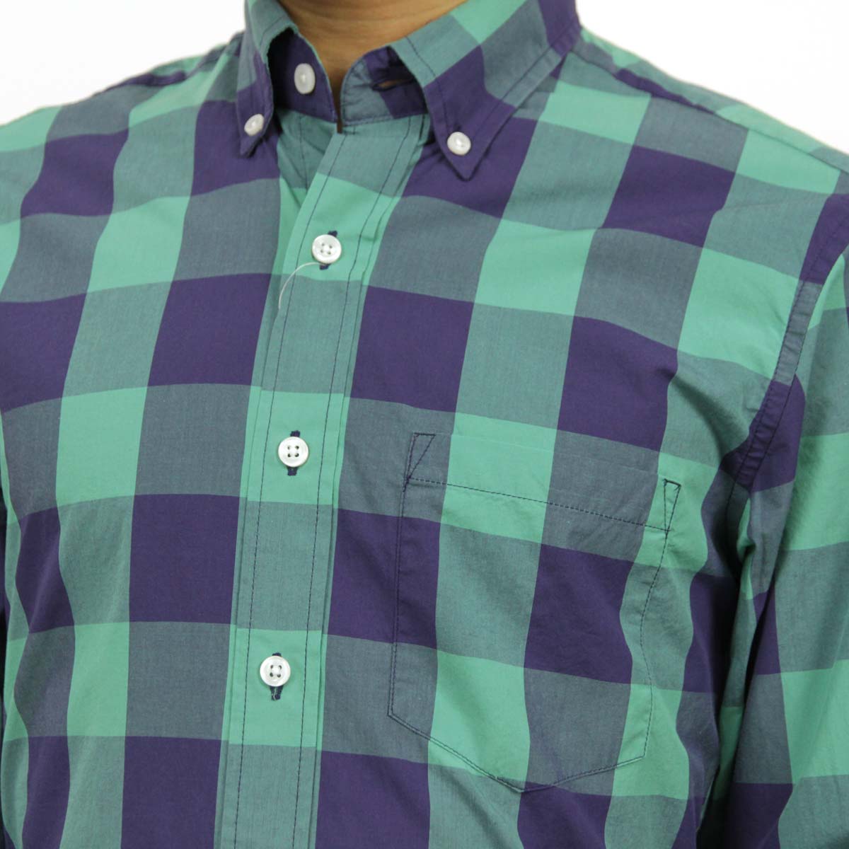 ���������롼 ����� ��� ������ J.CREW Ĺµ����� �ܥ�������󥷥��  SLIM LIGHTWEIGHT SHIRT IN OVERSIZE GINGHAM GREEN A38B B1C C1D D6E E08F