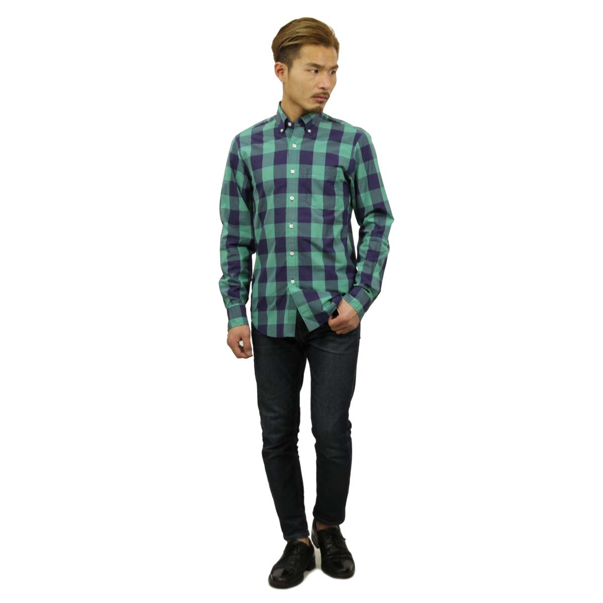 ���������롼 ����� ��� ������ J.CREW Ĺµ����� �ܥ�������󥷥��  SLIM LIGHTWEIGHT SHIRT IN OVERSIZE GINGHAM GREEN A38B B1C C1D D6E E08F