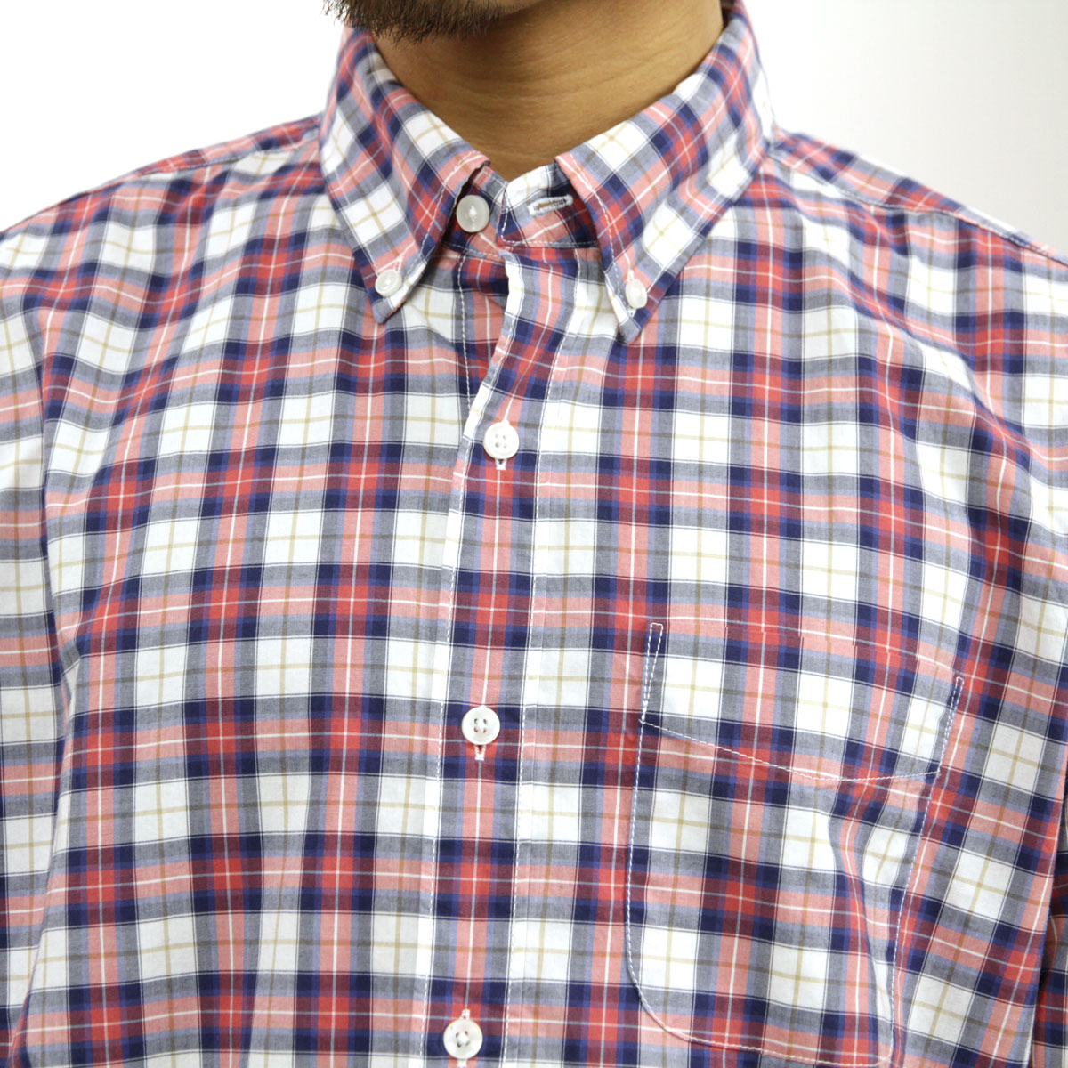 ����ꥫ�󥤡����� AMERICAN EAGLE ������ ��� Ĺµ �ܥ�������󥷥�� AE PLAID POPLIN BUTTON-DOWN SHIRT 0153-1272-106 A04B B1C C1D D6E E11F