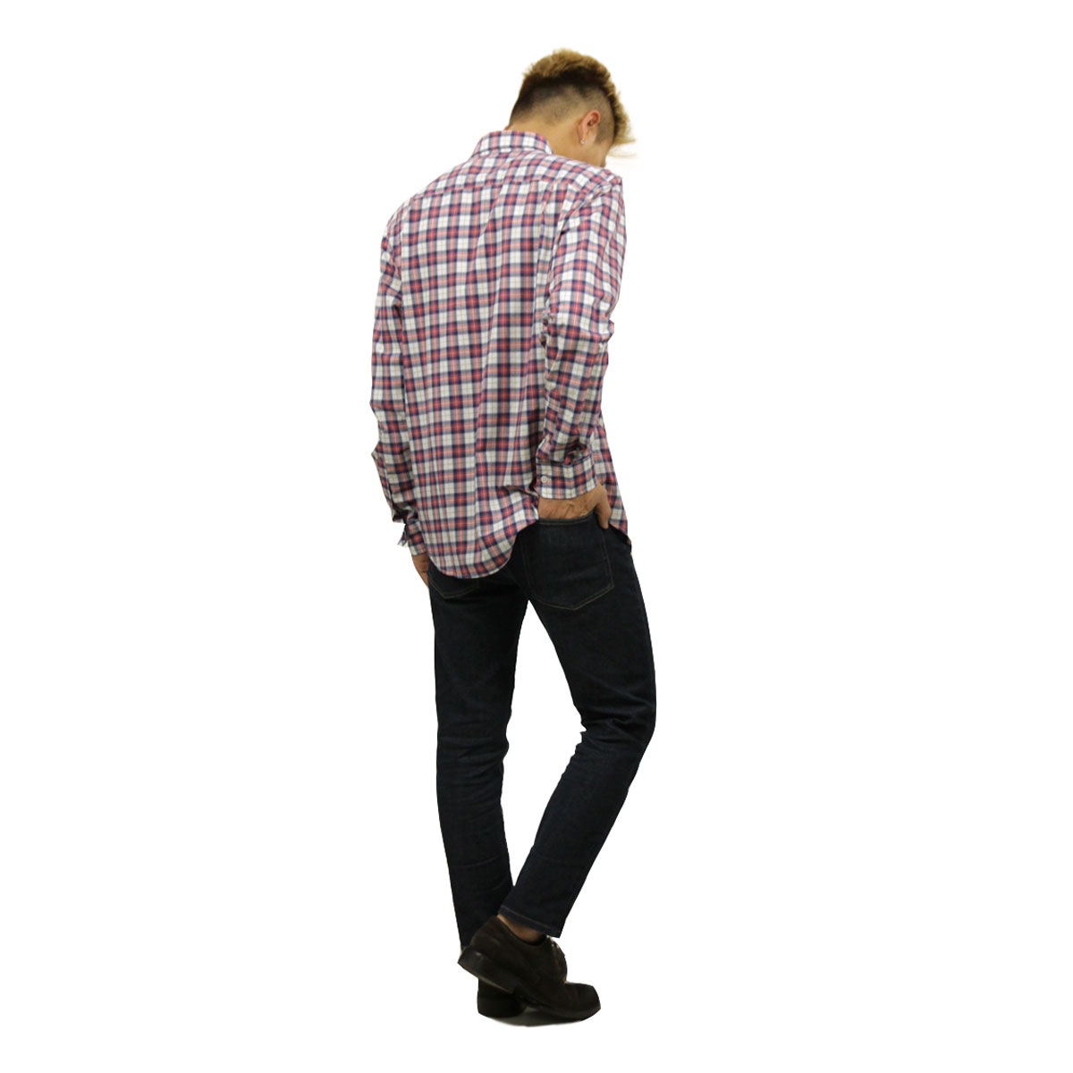 ����ꥫ�󥤡����� AMERICAN EAGLE ������ ��� Ĺµ �ܥ�������󥷥�� AE PLAID POPLIN BUTTON-DOWN SHIRT 0153-1272-106 A04B B1C C1D D6E E11F