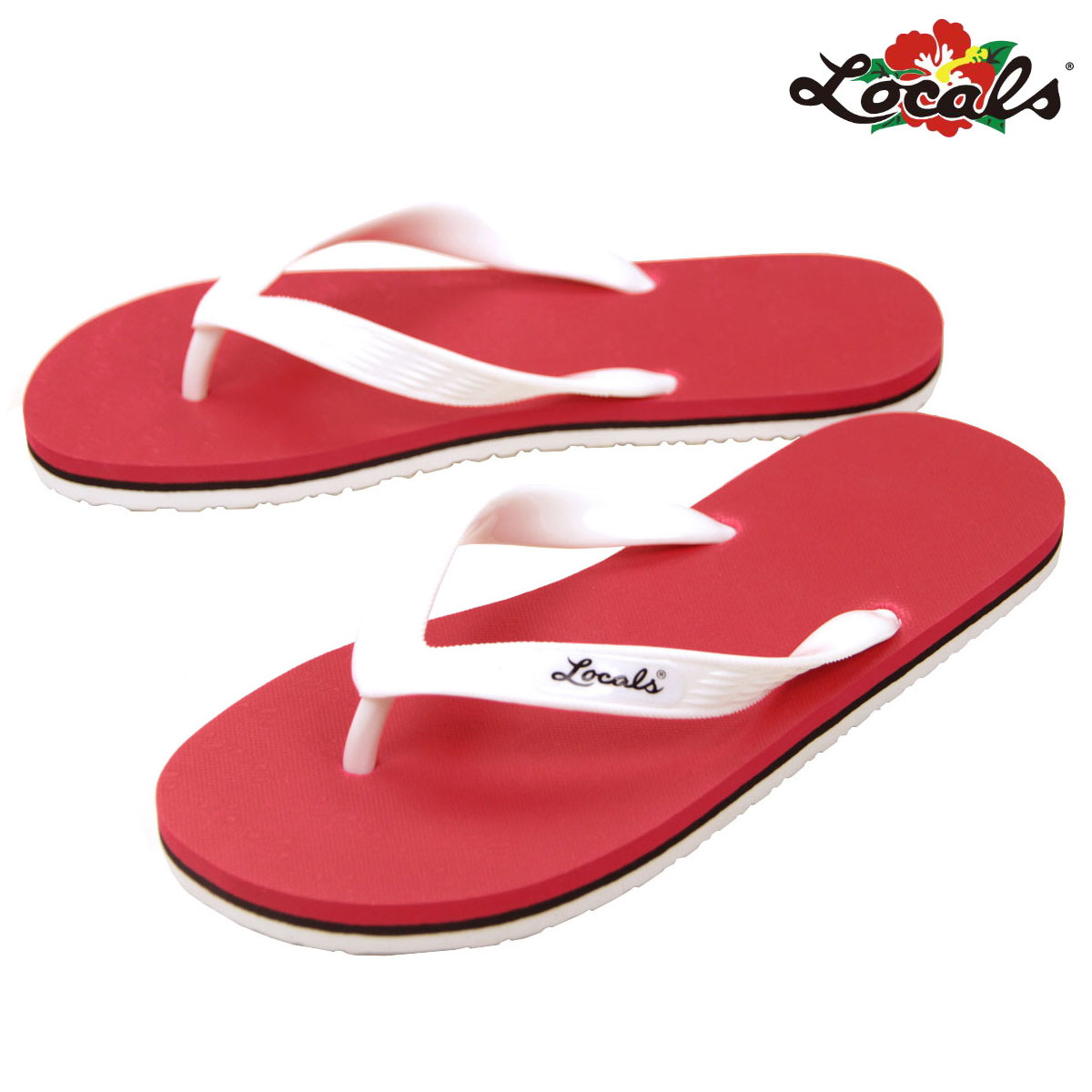 �������륺 ��� ��ǥ����� ������� ��������Ź LOCALS �ӡ���������� �ȥ󥰥������ LOCALS STRIPE SLIPPA SANDAL 1395 RED