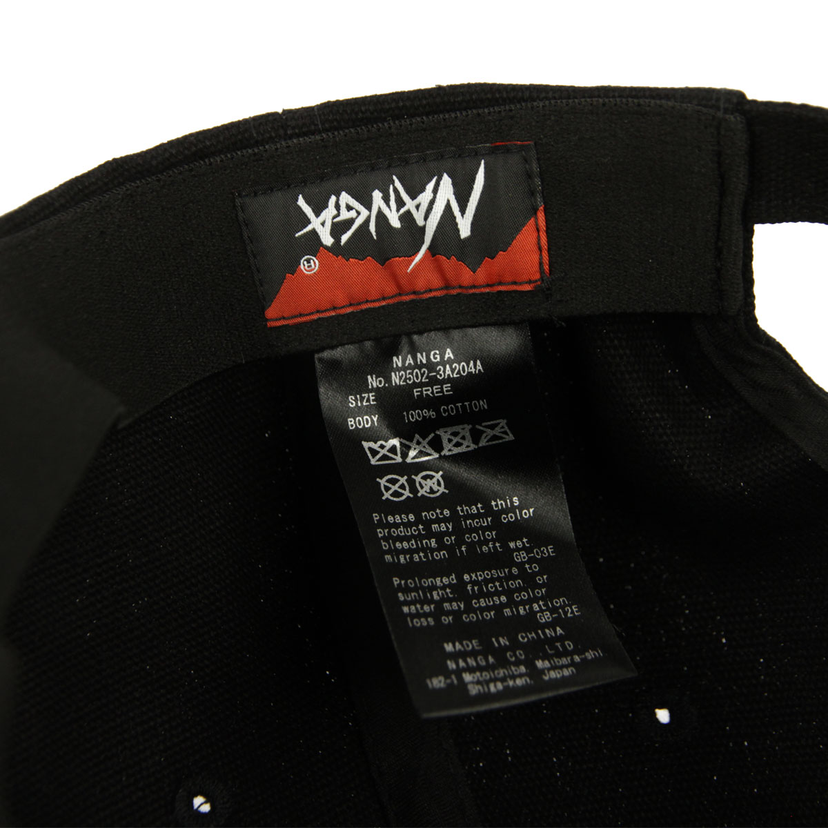�ʥ� ��� ��ǥ����� ����å� ��������Ź NANGA �����Х� ��������å� CANVAS NNG LOGO CAP N2502-3A204A BLK BLACK