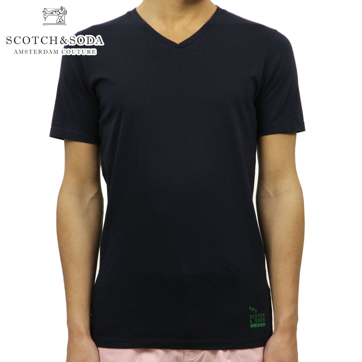 åɥ SCOTCHSODA Ź  Vͥå ̵ ȾµT CLASSIC SOLID COTTON V-NECK TEE 149006 0002 NIGHT A39B B1C C1D D1E E06F