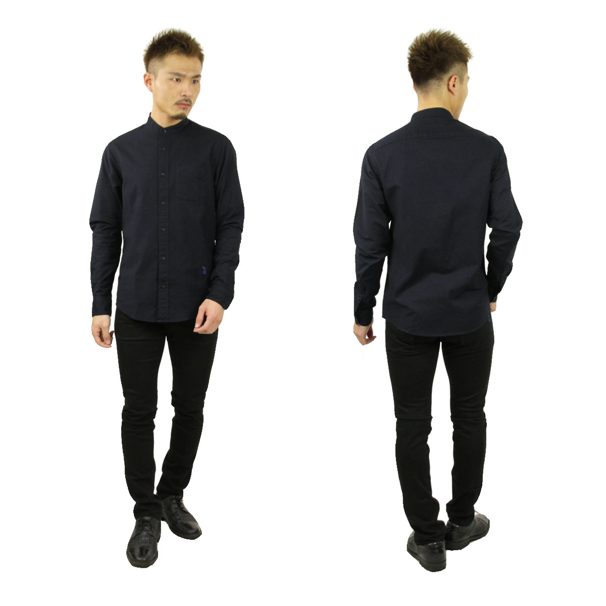 �����å�����ɥ����� ����� ��� ��������Ź SCOTCH��SODA Ĺµ����� �Х�ɥ��顼����� REGULAR FIT- COLLARLESS OXFORD SHIRT M 158445 0002 21435 78 NIGHT A39B B1C C1D D6E E06F