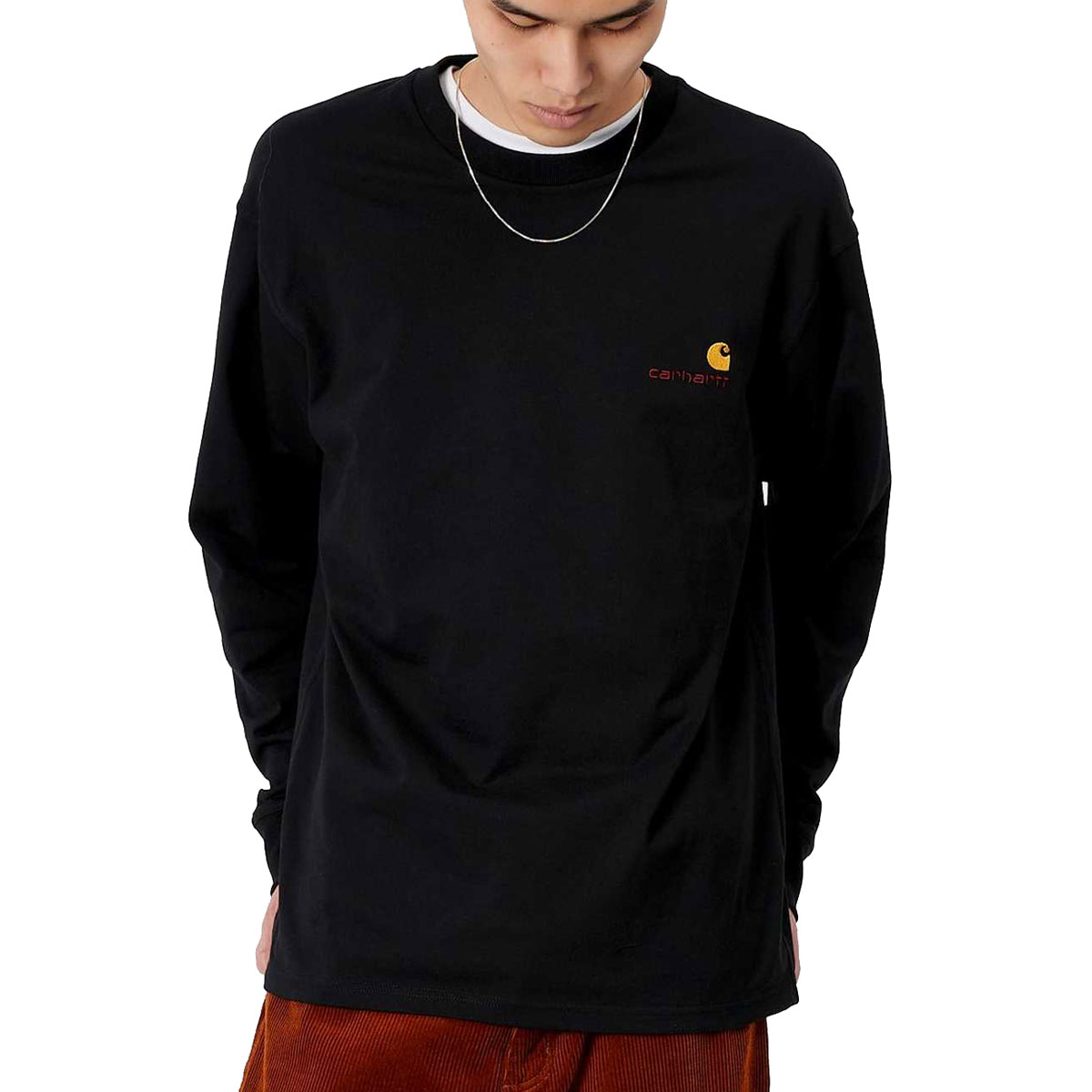 �����ϡ��� ����T ��� ������ CARHARTT WIP ĹµT����� LONG SLEEVE AMERICAN SCRIPT T-SHIRT BLACK I025712 AB0B B1C C1D D2E E13F