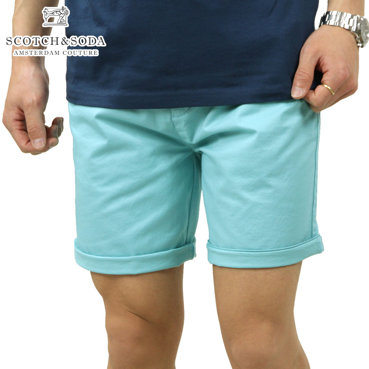 �����å�����ɥ����� �ܥȥॹ ��� ��������Ź SCOTCH��SODA �ϡ��եѥ�� STUART - CLASSIC PIMA COTTON SHORT 160726 1650 32506 63 AZURE A39B B1C C2D D4E E08F