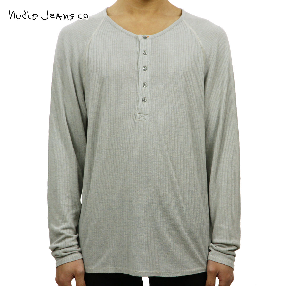 ̡ǥ T  Ź Nudie Jeans ĹµT إ꡼ͥåT LONG SLEEVE HENRY TEE GREY GREY D15S25