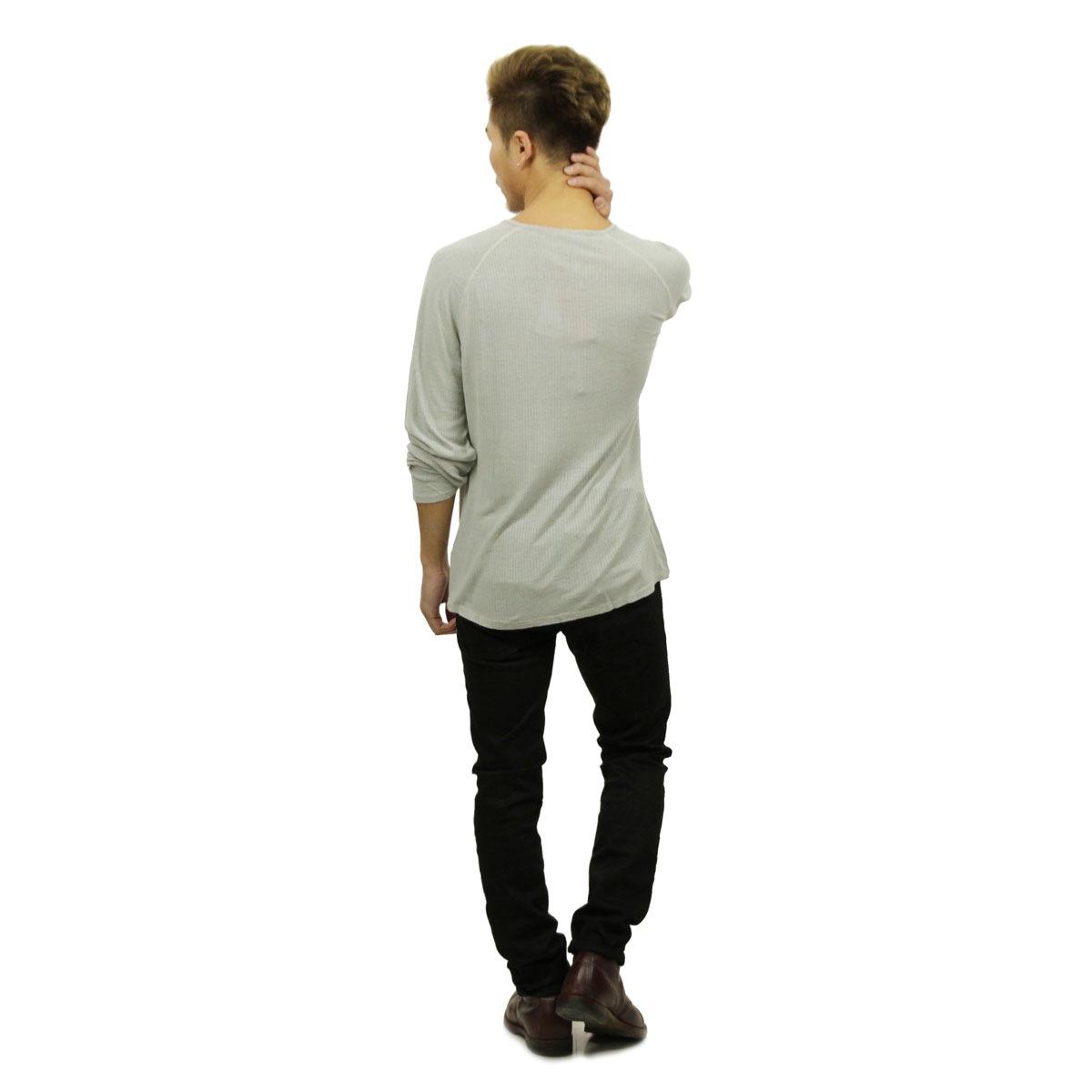 �̡��ǥ��������� ����T ��� ��������Ź Nudie Jeans ĹµT����� �إ�꡼�ͥå�T����� LONG SLEEVE HENRY TEE GREY GREY D15S25