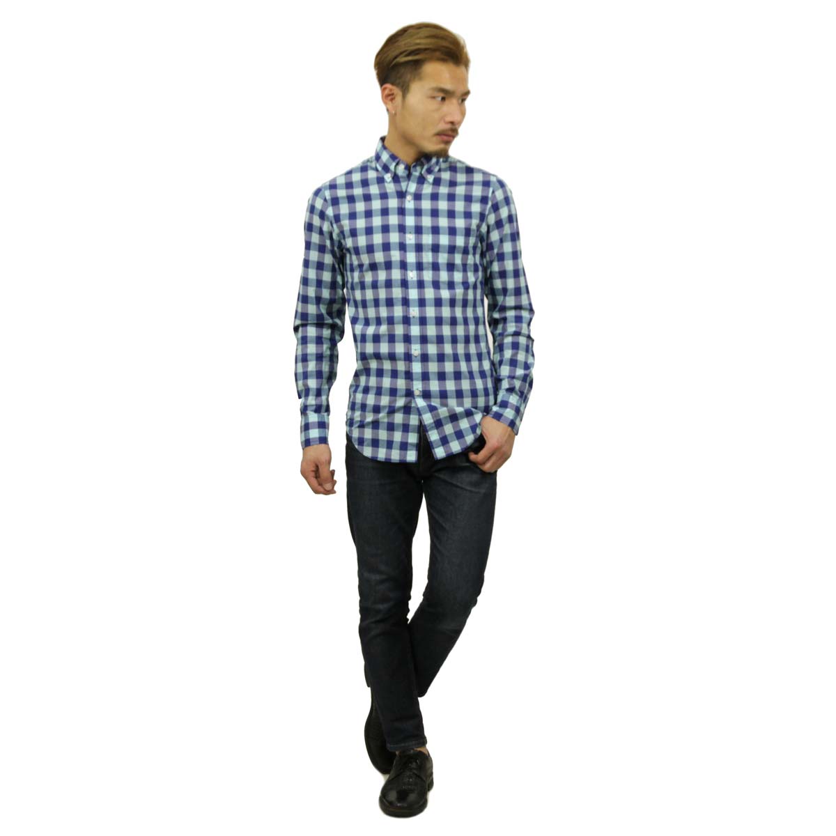 ���������롼 ����� ��� ������ J.CREW Ĺµ����� �ܥ�������󥷥��  SLIM LIGHTWEIGHT SHIRT IN AQUA GINGHAM BLUE A38B B1C C1D D6E E07F