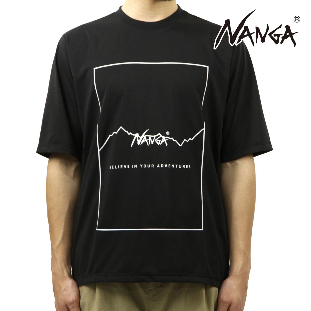 ʥ  ȾµT Ź NANGA ݥꥨƥ ե졼 DRY MIX FRAME LOGO TEE N2500-1M509A BLACK  A16B B1C C1D D1E E13F