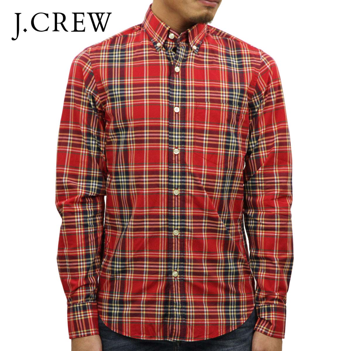 ���������롼 ����� ��� ������ J.CREW Ĺµ����� �ܥ�������󥷥��  SLIM LIGHTWEIGHT SHIRT IN MULTI-PATTERN RED A38B B1C C1D D6E E11F