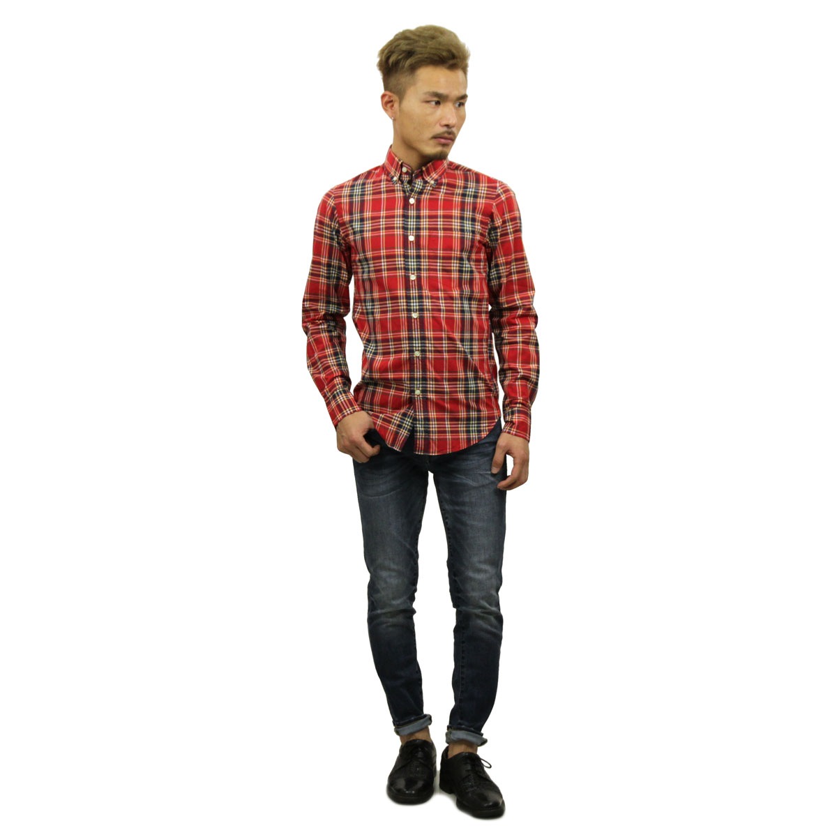 ���������롼 ����� ��� ������ J.CREW Ĺµ����� �ܥ�������󥷥��  SLIM LIGHTWEIGHT SHIRT IN MULTI-PATTERN RED A38B B1C C1D D6E E11F