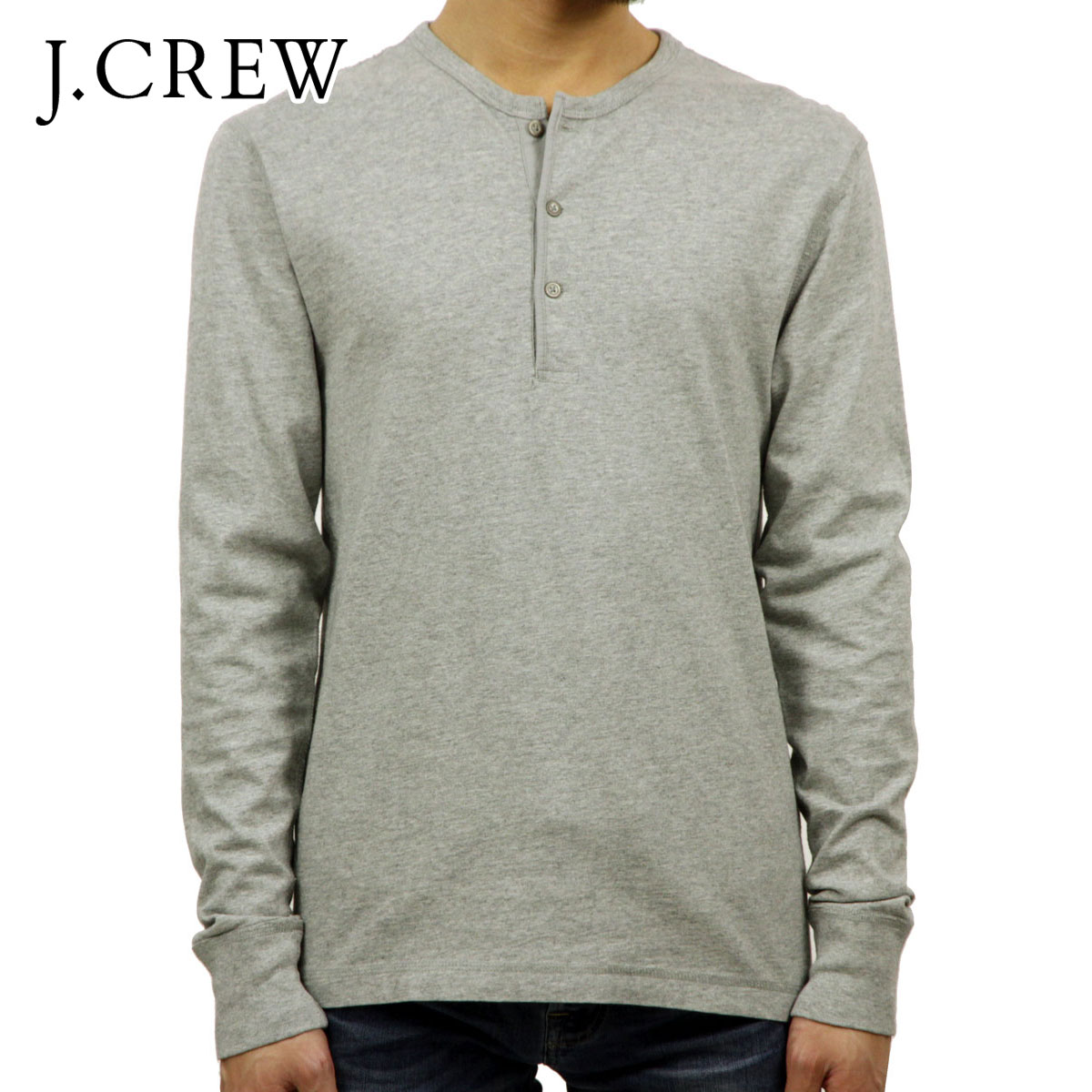 롼 T   J.CREW ĹµT HEATHERED HENLEY GREY D00S20