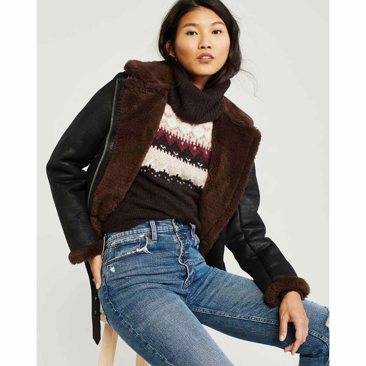 Х  ǥ  AbercrombieFitch ȥͥå Fair Isle Turtleneck Sweater 150-490-1211-429 A02B B2C C1D D7E E04F