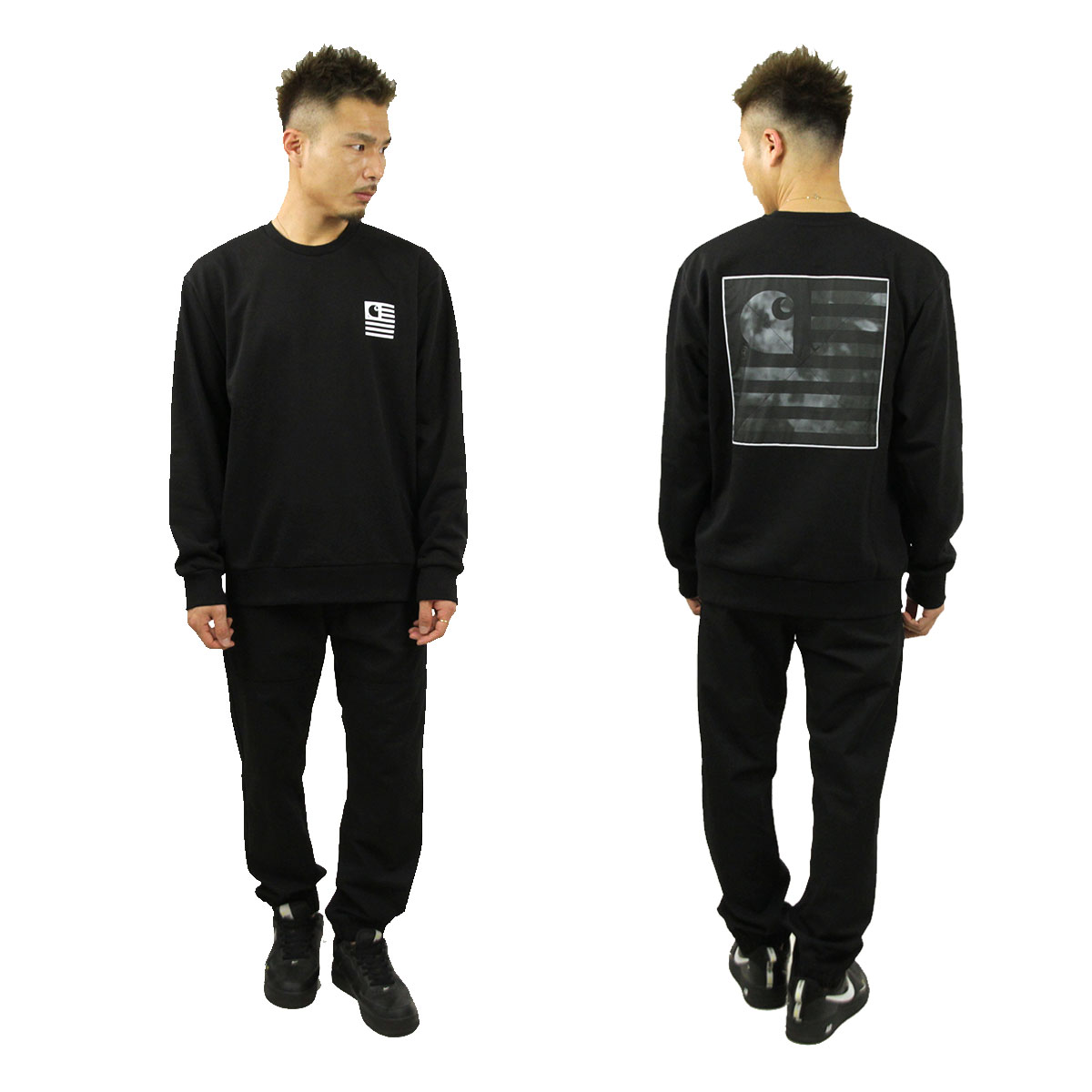 �����ϡ��� �ȥ졼�ʡ� ��� ��������Ź CARHARTT WIP ̵�� �Хå��ץ��ȥ������å� STATE CHROMO SWEATSHIRT BLACK I027713 89 AB0B B1C C1D D5E E13F