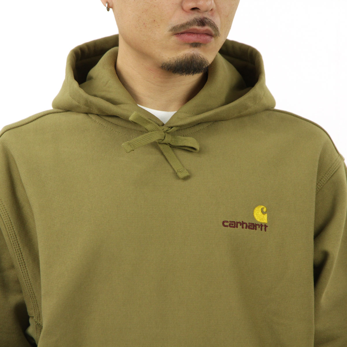 �����ϡ��� ��� �ѡ����� ������ CARHARTT WIP �ա��ǥ��� �ץ륪���С� ���� HOODED AMERICAN SCRIPT SWEATSHIRT I028279 - LARCH