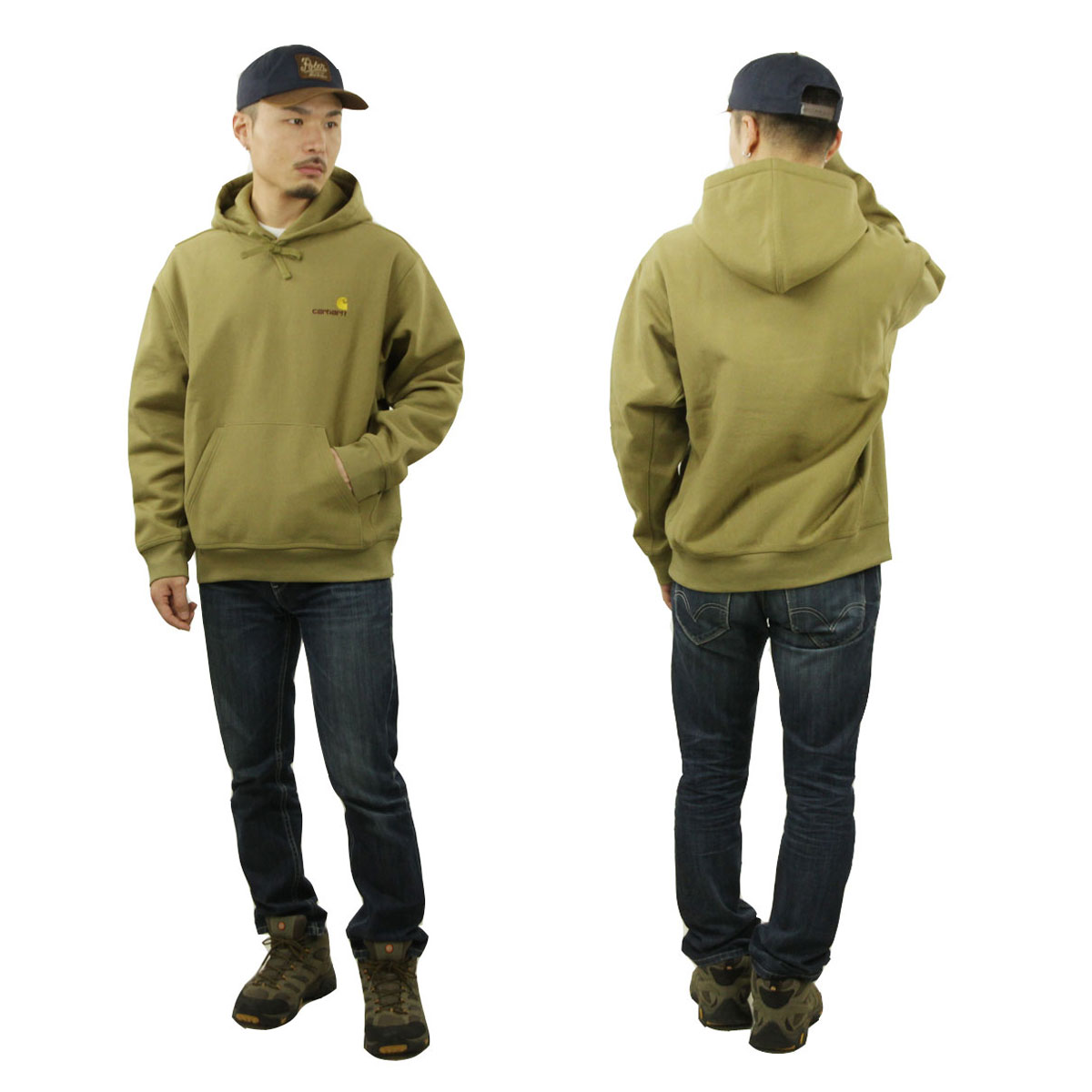 �����ϡ��� ��� �ѡ����� ������ CARHARTT WIP �ա��ǥ��� �ץ륪���С� ���� HOODED AMERICAN SCRIPT SWEATSHIRT I028279 - LARCH