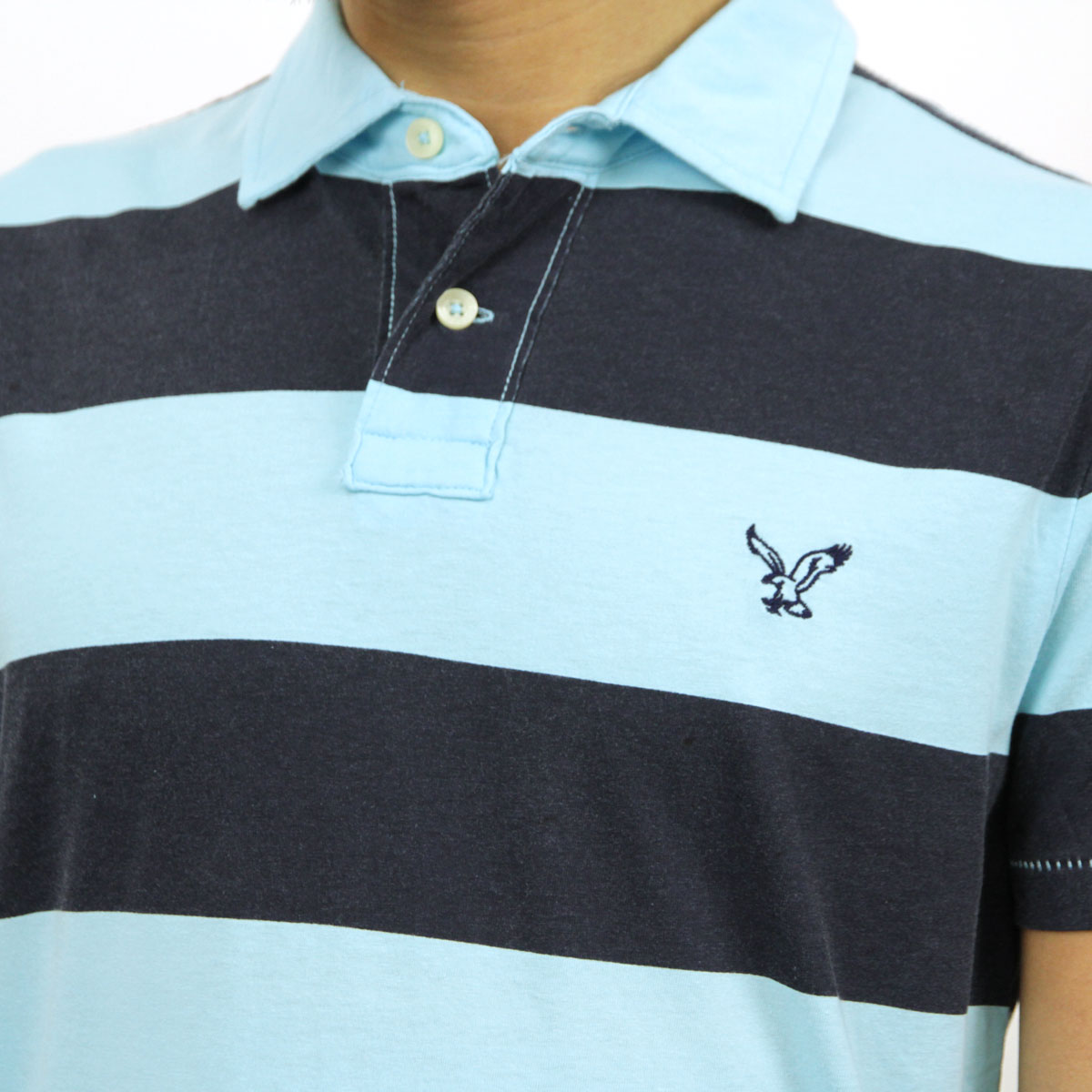 ����ꥫ�󥤡����� �ݥ������ ��� ������ AMERICAN EAGLE Ⱦµ�ݥ������  AE Striped Jersey Polo 2165-7192 BLUE A04B B1C C1D D3E E07F